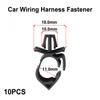 10Pcs Wiring Fasteners 11mm/0.43inch Black Dustproof