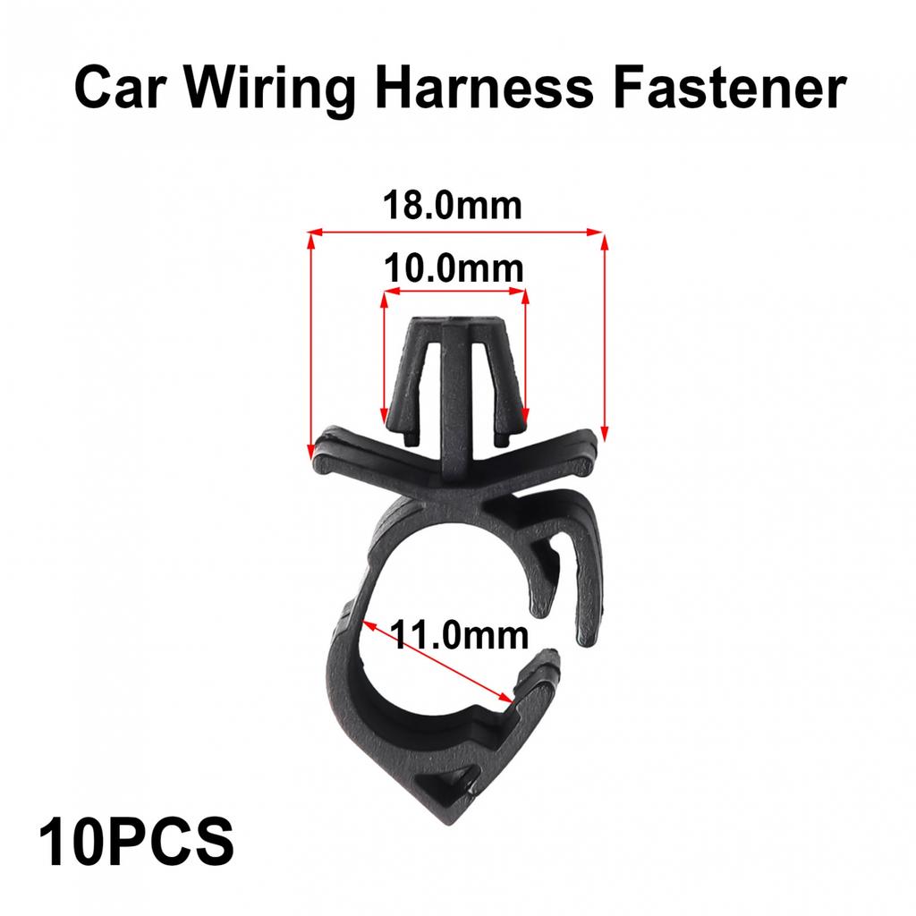 10Pcs Wiring Fasteners 11mm/0.43inch Black Dustproof