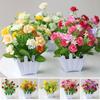 10 Styles Artificial Flowers Plastic Fake Flower Potted New Simulation Plant  Home Decor