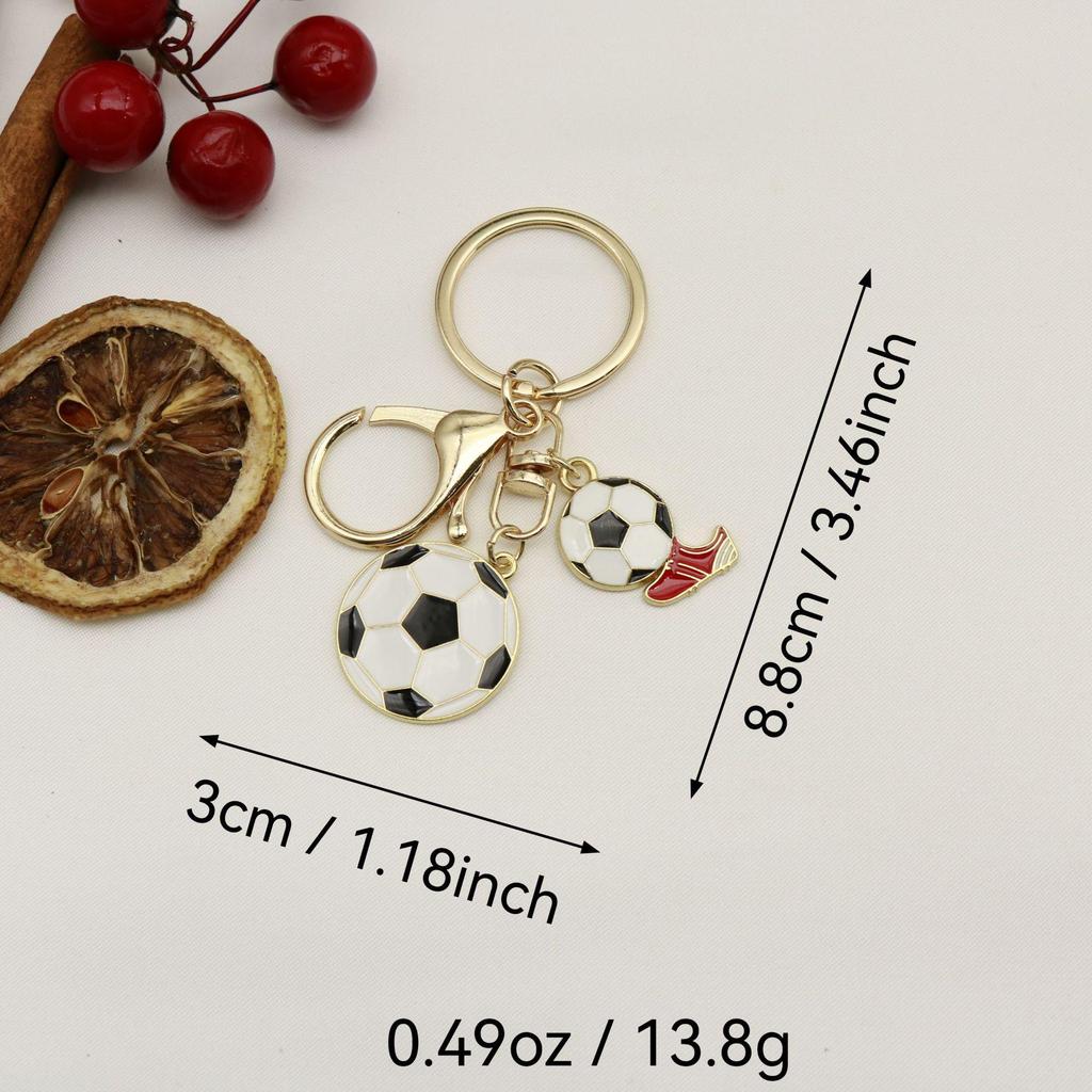 Drip Oil Mini Football Pendant Keychain - Sports Enthusiast Backpack Charm Gift