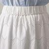 Half-body Skirt Women Lace Hollowed Out Casual High Waist Lace Comfortable Cotton Half Skirt