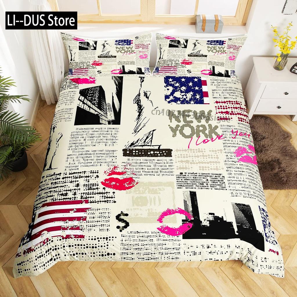 Girls Kiss Duvet Cover Red Lips Bedding Set For Kids Women Home Decor Comforter Cover Twin Full Queen King Size With Pillowcase