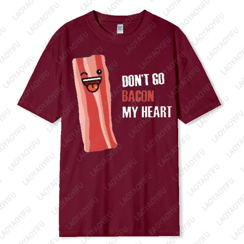 Funny Couple Unisex Adult Cotton TShirts His Hers Matching Shirt Boyfriend Girlfriend Fried Eggs with Bacon Casual Lovely Tee