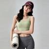 Yoga underwear women with chest pads shockproof gathering running fitness vest square neck beautiful back wear short top