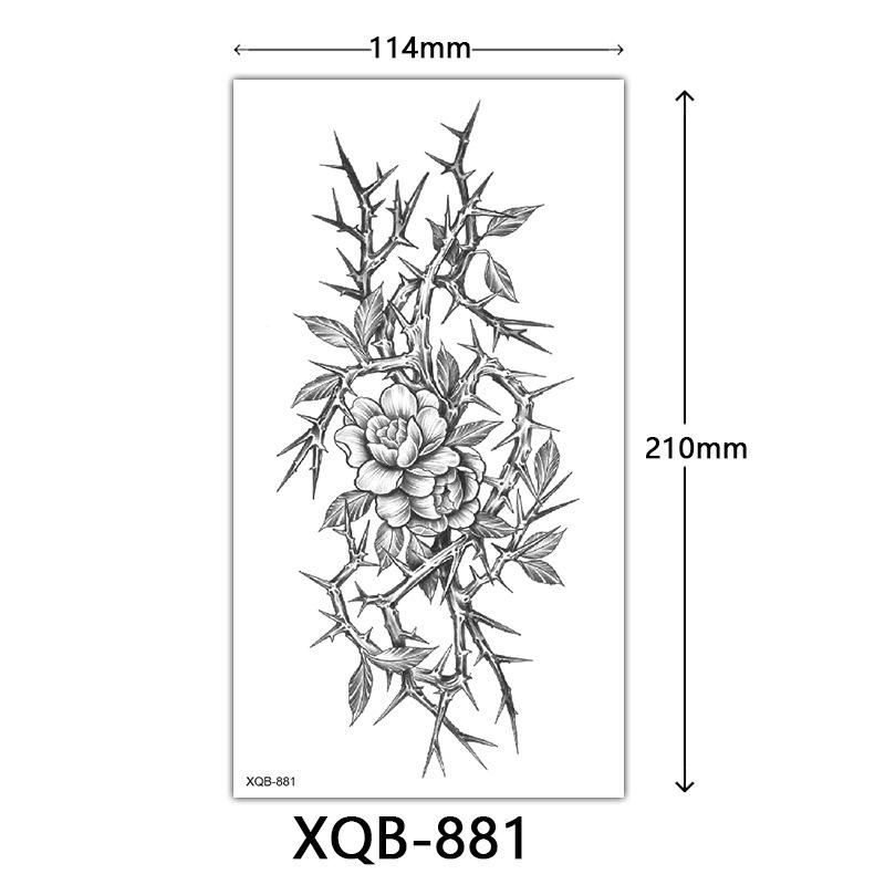 Small Full Arm Tattoo Sticker, Flower Letters, Plain Flower Tattoo Sticker Tattoo