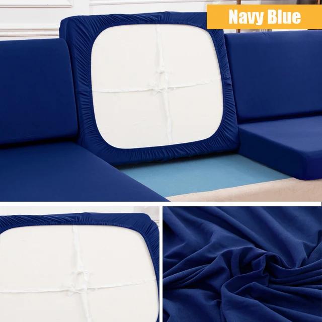 Plain Color Stretch Sofa Seat Cushion Cover For Living Room Elastic Furniture Protector Couch Chaise Longue Sofa Seat Slipcover Normal Size S-1pc 2655₽
