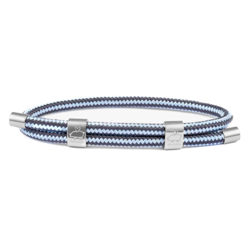 

PIG & HEN Double Little Louis Bracelet - Slate Gray X Arctic Blue X Silver L