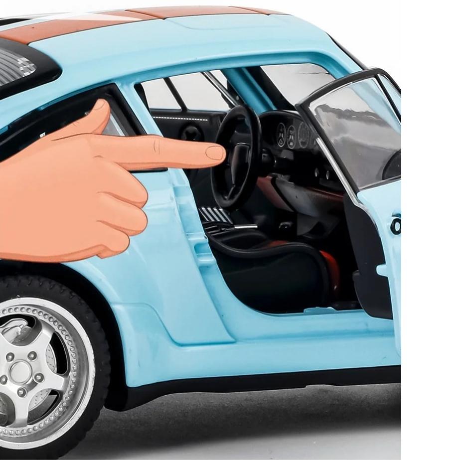 1/24 Ölçekli Porsche 964 Carrera RS 911 Alaşım Araba Diecastlar ve Oyuncak Araçlar Araba Modeli Ses ve Işık Geri Çekmeli Araba Çocuklar için Oyuncaklar Hediyeler