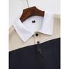 Neues Herren-Freizeit-POLO-Shirt Digitaldruck gestreift Knöpfe Revers Top T-Shirt