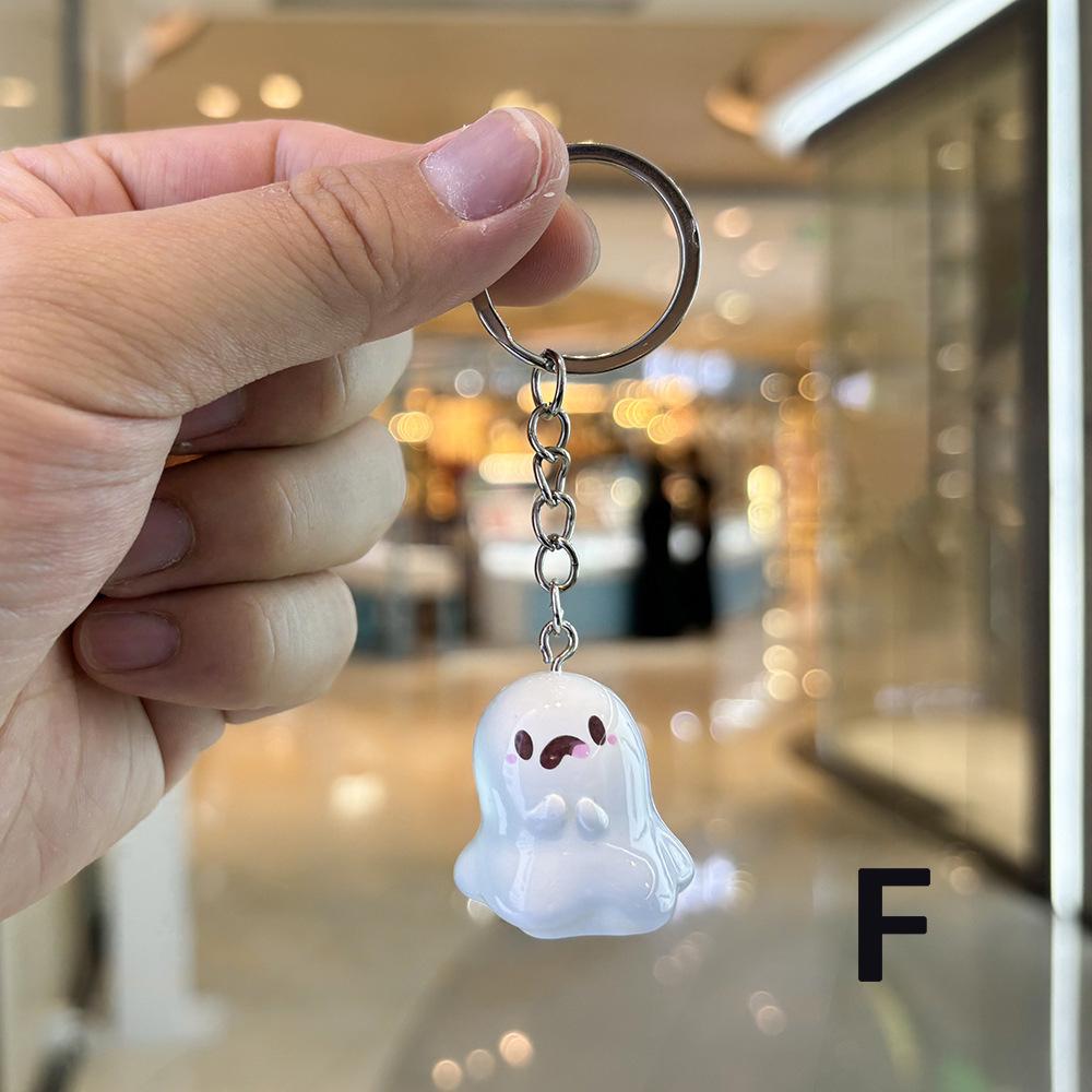 Luminous Halloween Ghost Keychain Cute Cartoon Accessories for Women Couple Family Keychain Pendant