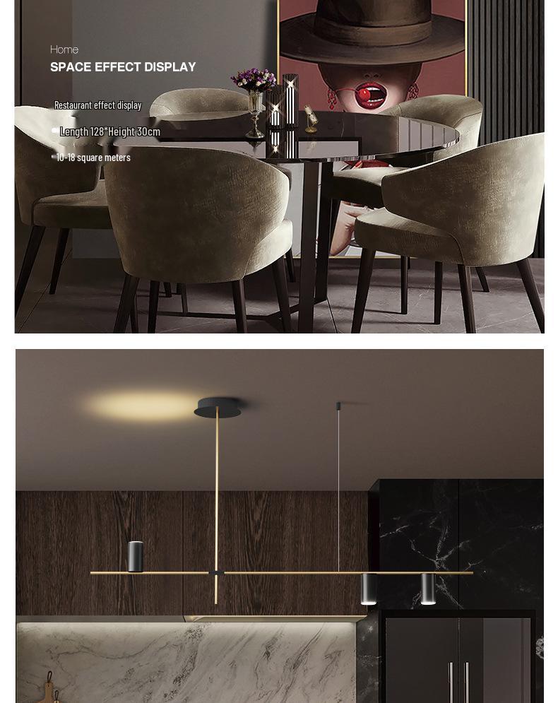 Nordic Modern Minimalist Long Strip Spotlight Fixture for Dining Room, Living Room, or Bar Counter.