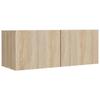 4 Piece TV Cabinet Set In Sonoma Oak Effect Particleboard