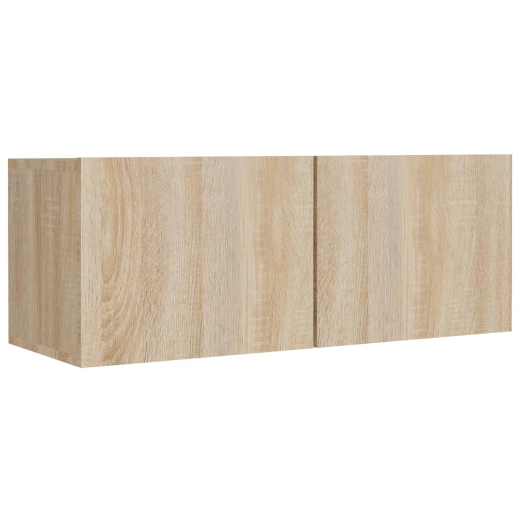 4 Piece TV Cabinet Set In Sonoma Oak Effect Particleboard
