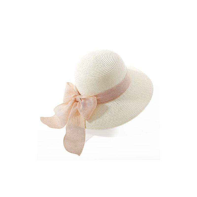 WTEMPO Women's Summer Large Brim Versatile Sun Protection Outdoor Bucket Hats Simple Elegant Casual Breathable Bow Sun Hats