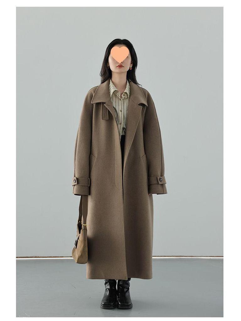 Women's Hepburn Style Mid-Length Woolen Coat - 2025 Winter Collection, Thickened and Stylish.