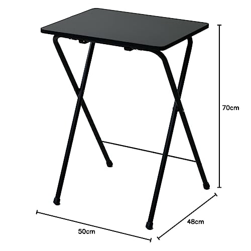 YAMAZEN RYST5040H(BKBK4) Folding Table, 70cm High, Scratch, Stain, Moisture, and Heat Resistant, 50cm Wide X 48cm Deep, Side Table/Mini Table, Fully A