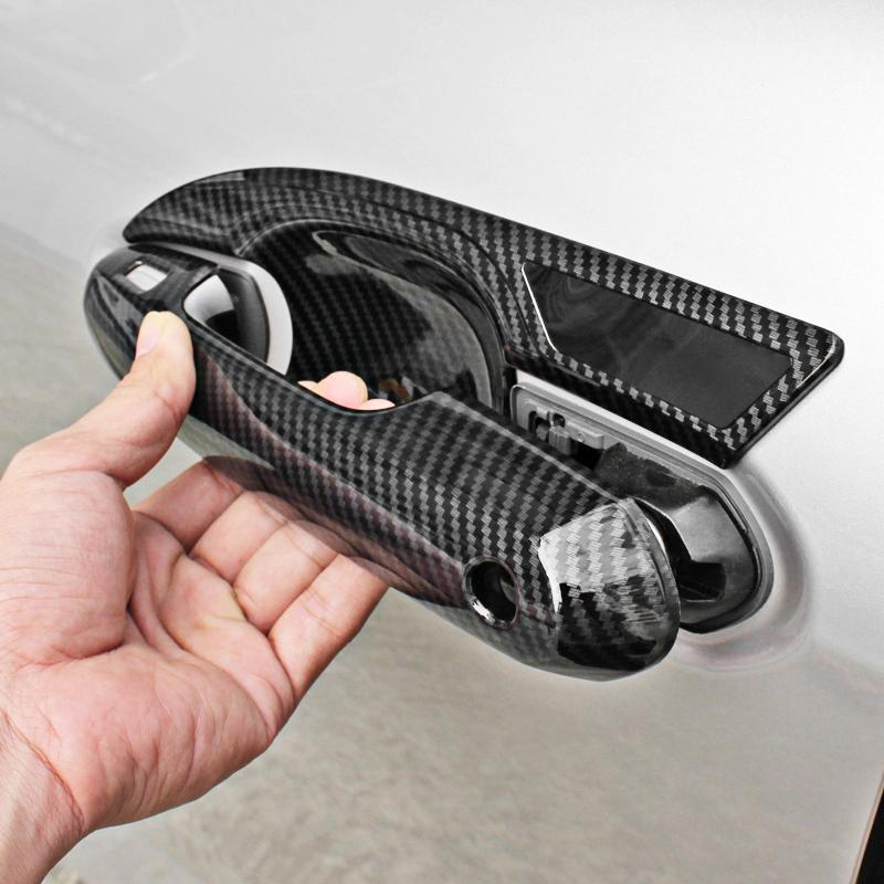 Car Styling ABS Fibră de Carbon Trim Mânerele Ușii Capac Boli Autocolant de protecție pentru Toyota Highlander XU70 2022