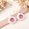 Beautiful Pink Tourmaline 925 Sterling Silver Handmade Designer Earrings 1.5" EE-153-12