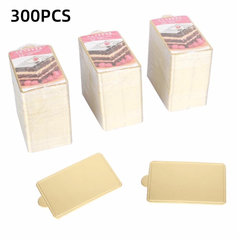 300pcs Cardboard Cake Dessert Board Rectangular Baking Cake Board Mini Cake Base Mini Desserts