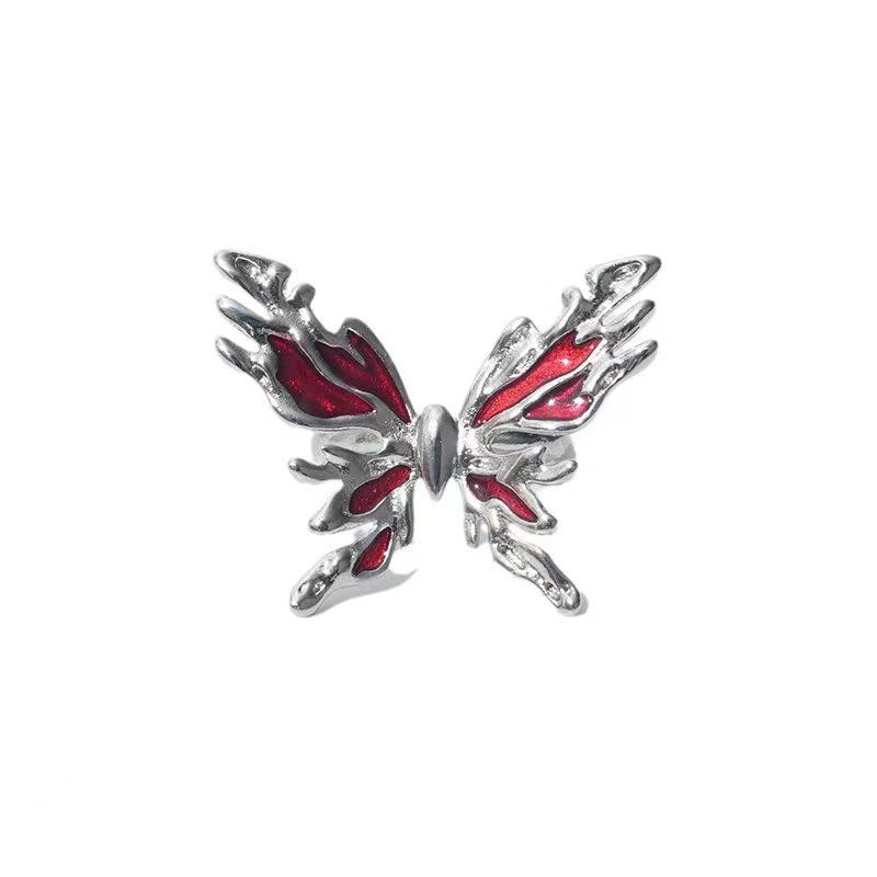 European & American Punk Butterfly Cross Open Ring: Unique Fashion Statement for Women & Girls