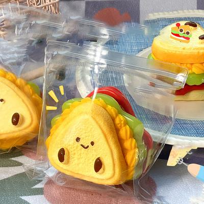 Handmade Sandwich Taba Squishy Toys, Cute Sandwich Squeeze Toys, Sandwich Sticky Squishy Funny Novelty Things Suitable for Office School