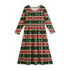 Girls' Maxi Dress - Long Sleeve Pocket Dress Christmas Day