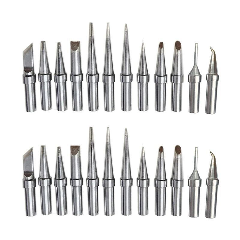 

ABUL-24Pcs Replacement Soldering Iron,ET Tips For Weller WE1010NA WES51 WESD51 PES51 WEP70 Soldering Tips срібний