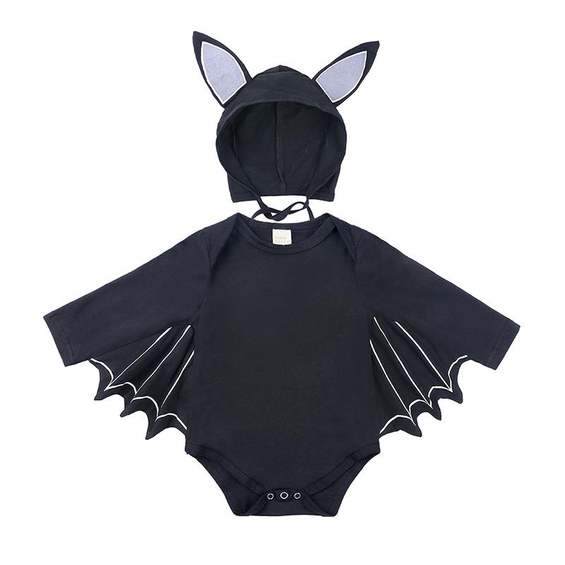 European & American Baby Bat Hooded Romper Set: Boys & Girls Onesie Jumpsuit (2-Piece).