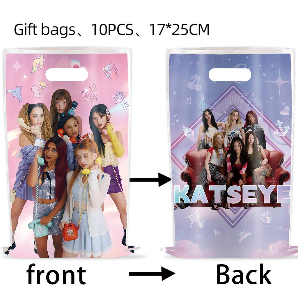K&Katseye Birthday Party Supplies For Kpop Decor Girl Fans Plate Cup Napkin Topper Balloon Party Decoration Baby Shower Gift