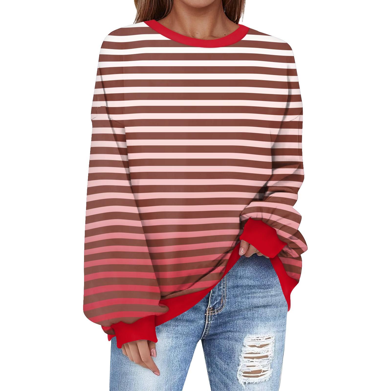 

Толстовка большого размера для женщин с круглым вырезом и принтом, с длинным рукавом, толстовка XL красный