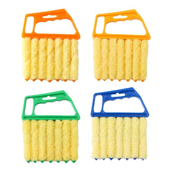Window Blind Duster Cleaning Brush Non-Slip Handle 7 Finger Air Conditioner Vent Cleaning Scrubber Mini Blinds Washable Tool
