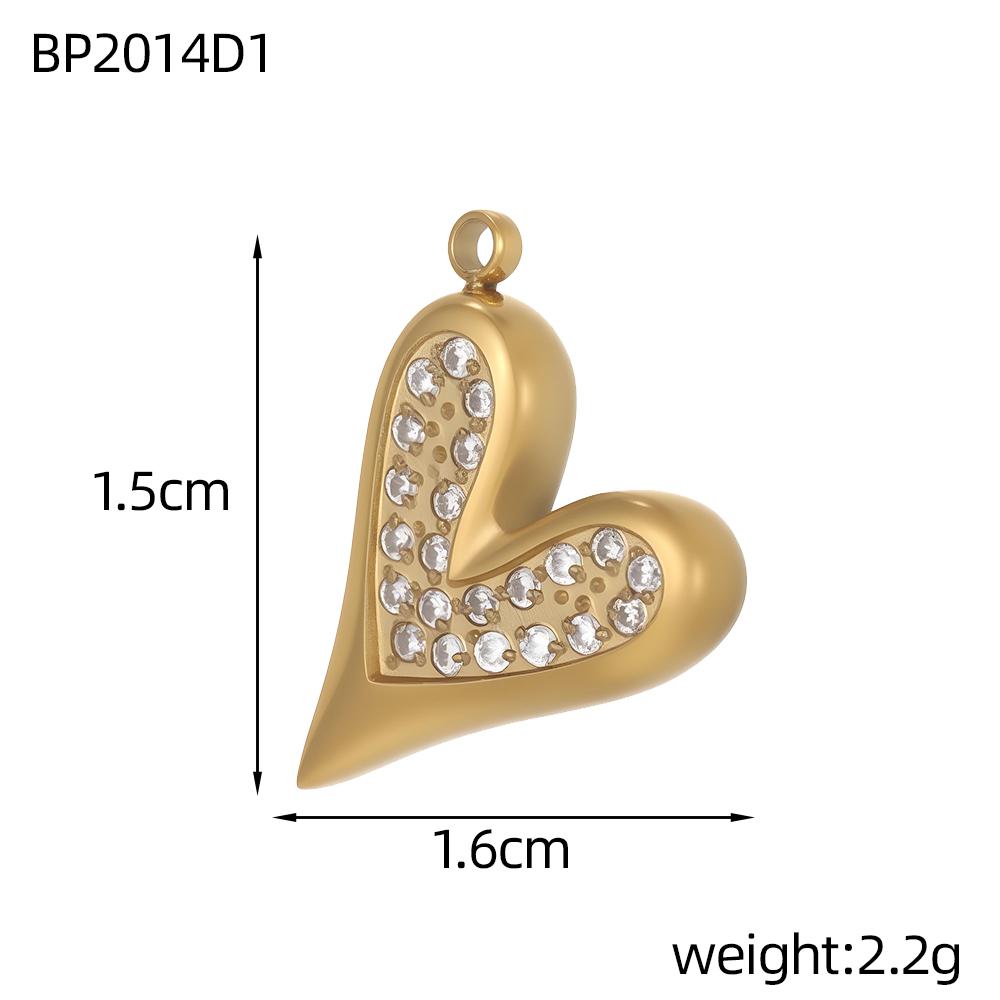 CARLIDANA New Gold Plated Charm Stainless Steel DIY Jewelry Pendant Multicolor Zircon Heart Butterfly Sun Flower Bowknot