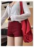 Women's Red Spicy Girl Yoga Shorts - Low-Waist, Slimming, Drawstring, Hip-Hugging Summer 2025