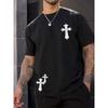T-shirt a maniche corte casual estiva da uomo giovane alla moda sportiva stampata larga europea-americana