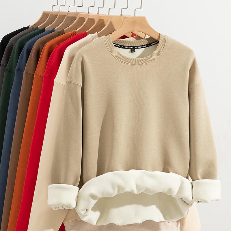 GENIOLAMODE Men's Fleece-Lined Winter Crewneck Sweatshirt