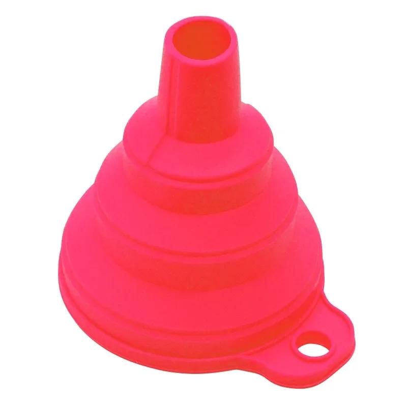 1/4PCS Silicone Collapsible Funnel Foldable Kitchen Long Neck Dispense Gadget Tool Filter Sorter Small Water Bottle Liquid Oil