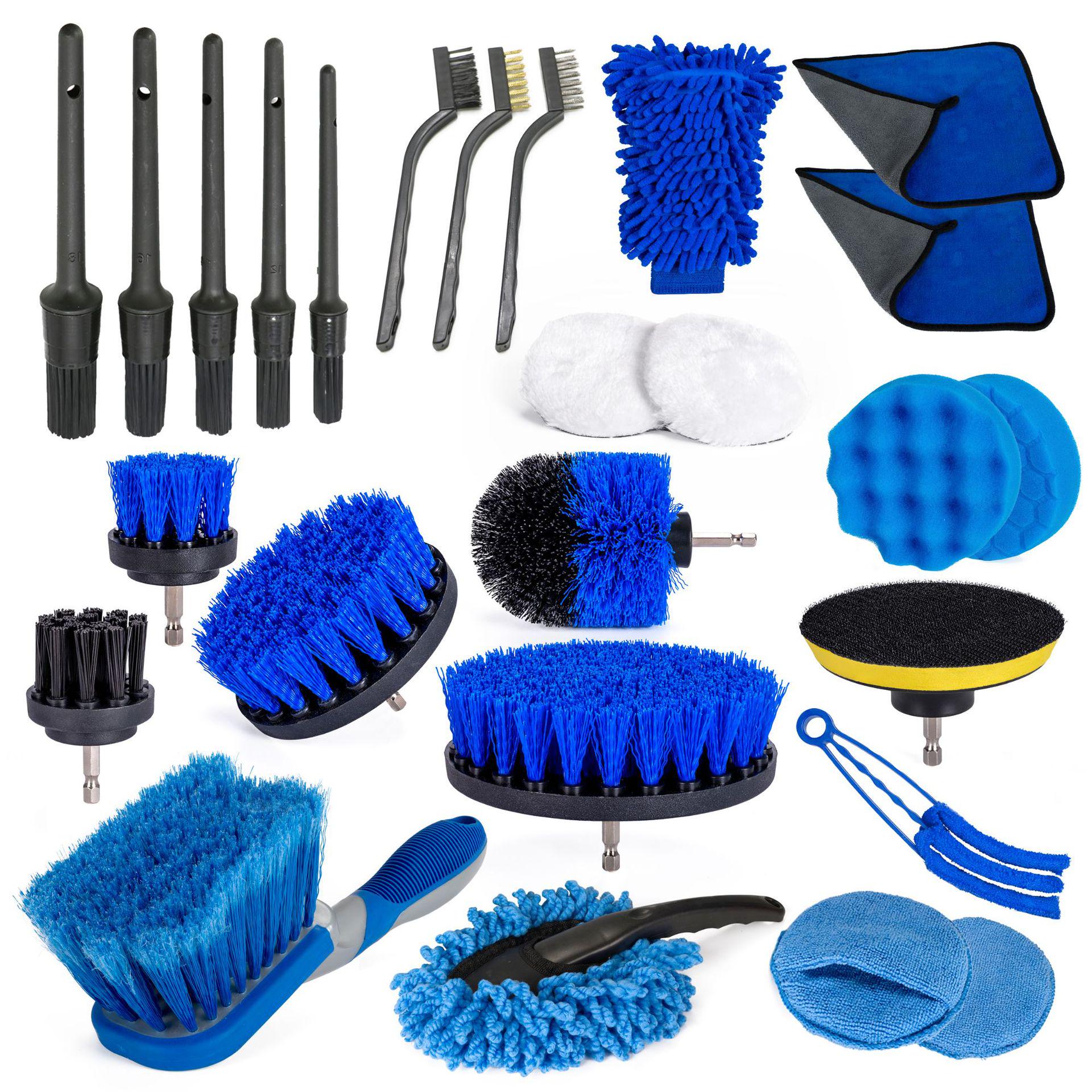Car Cleaning Kit: Electric Drill Brush & Detail Brush Set 6-piece Car Cleaning Brush Set