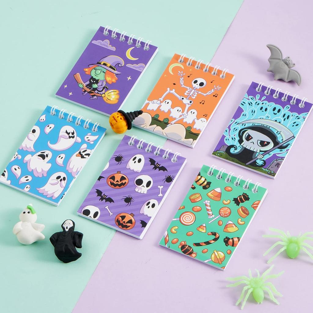 JOYIN 72 Pcs Halloween Assorted Stationery Set, 24 Packs Halloween Theme Pencils, Rulers and Notepads Party Favor Set for Kids Classroom Gift Prizes,