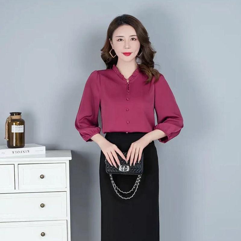 New Spring Summer Style Tops Three-quarter Sleeve Women's Bottoming Shirts Fashionable Versatile