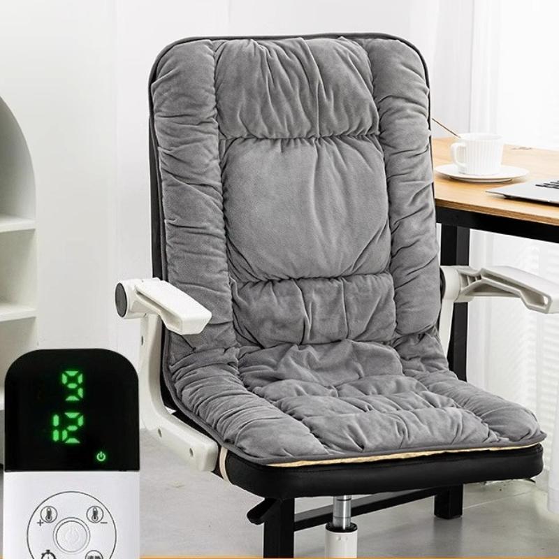 Heated Seat Cushion Backrest Integrated Electric Chair Pad Winter Warm Buttocks Stool Cushion Energy Saving Temperature Control Gaming Chair Cushions