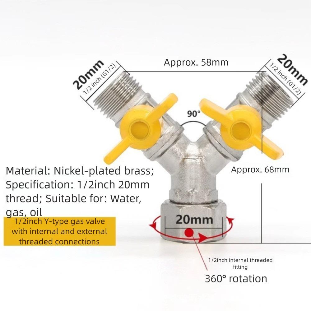 Zesílený sprchový přepínací ventil Mosazná hadicová armatura Nový uzavírací ventil Baterie