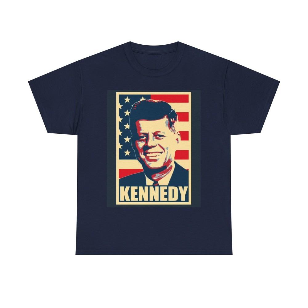 

JFK Tshirt John F Kennedy American Flag President Unisex Heavy Cotton Tee L