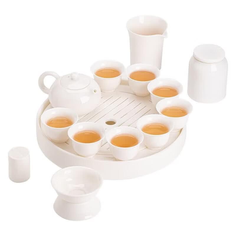 Mutton-fat Jade White Porcelain Kung Fu Tea Set
