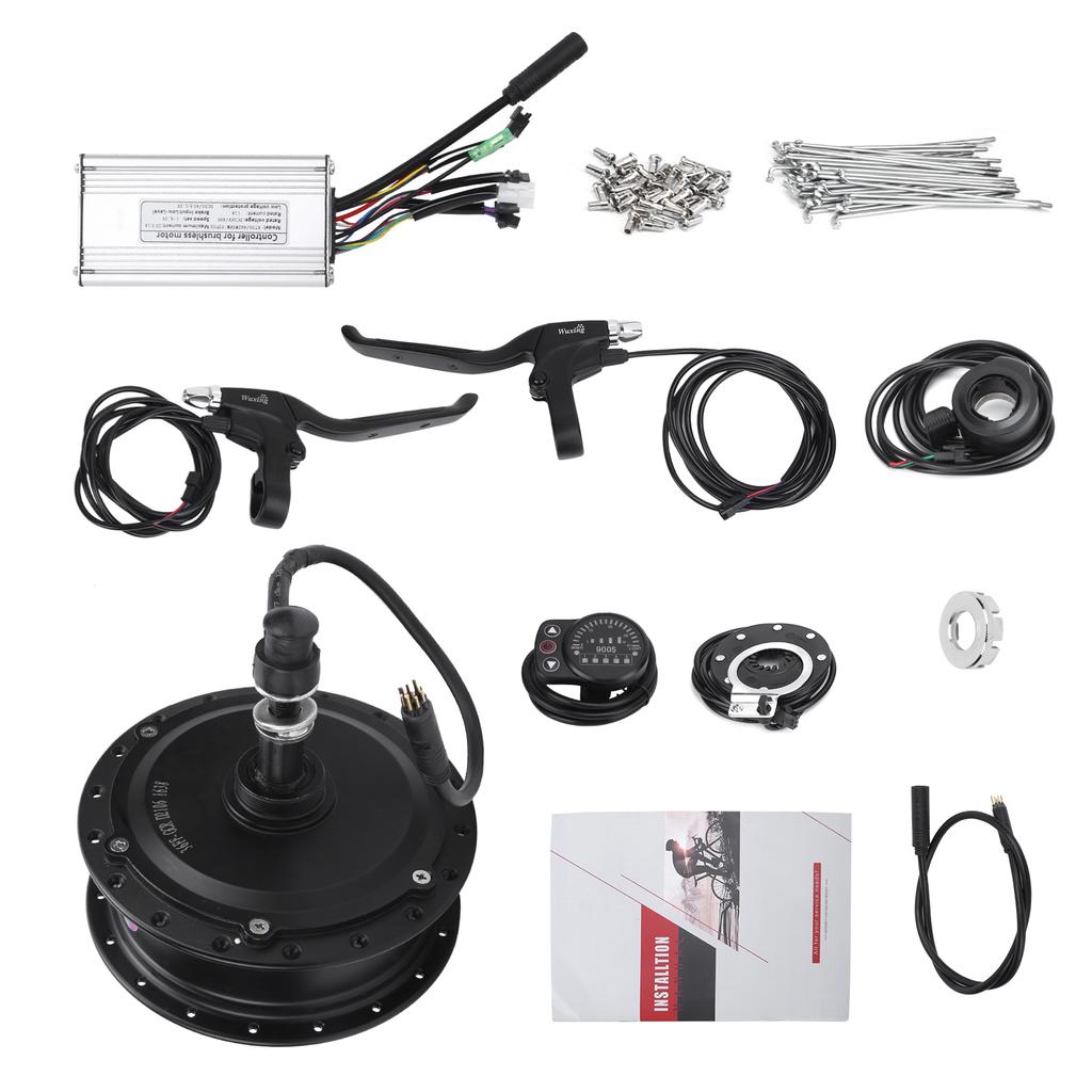 Electric Bicycle Conversion Kit 36V 500W Rear Wheel Hub Motor Set with KT‑900S Display Meter for 12G Wheel