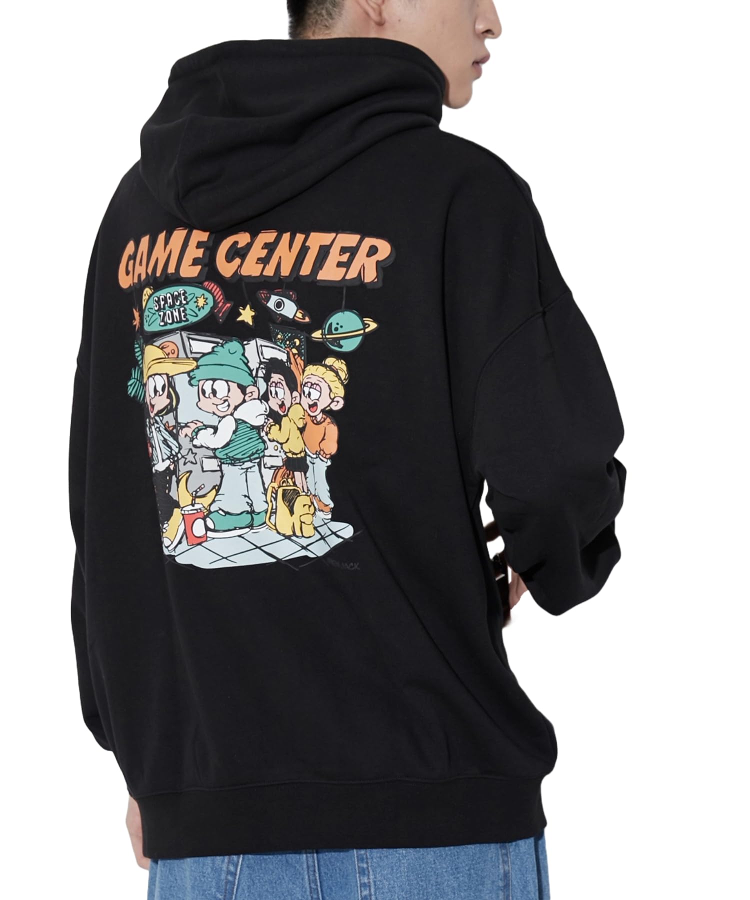 

WEGO NEW JACK Graphic Loose Size M Men s Custom-Made Hoodie/Sweatshirt, Unisex, Fit, Streetwear, Casual, Gift, Fall/Winter, Spring/Autumn, Black,