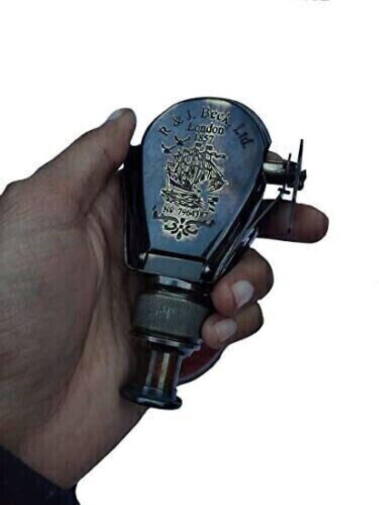 Wintage Lornetka Składana Monokular Teleskop Luneta Mosiądz Solidny Antyczne Wykończenie