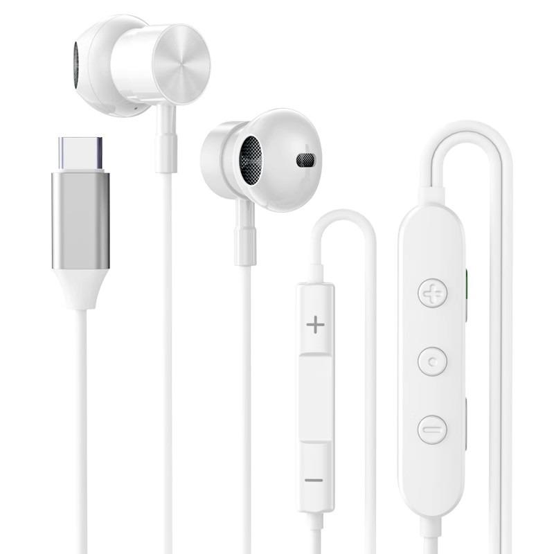 

Professional Sound Card 9D Super Bass Earphones Type-C In Ear Headphones Karaoke/Live broadcast Headsets for Samsung With HD Mic белый