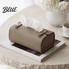 Household Tissue Box Faux Leather Box Minimalist Napkin Holder for Living Bedroom Container Room Desk Decorative Dispenser Cover Facial Tissues