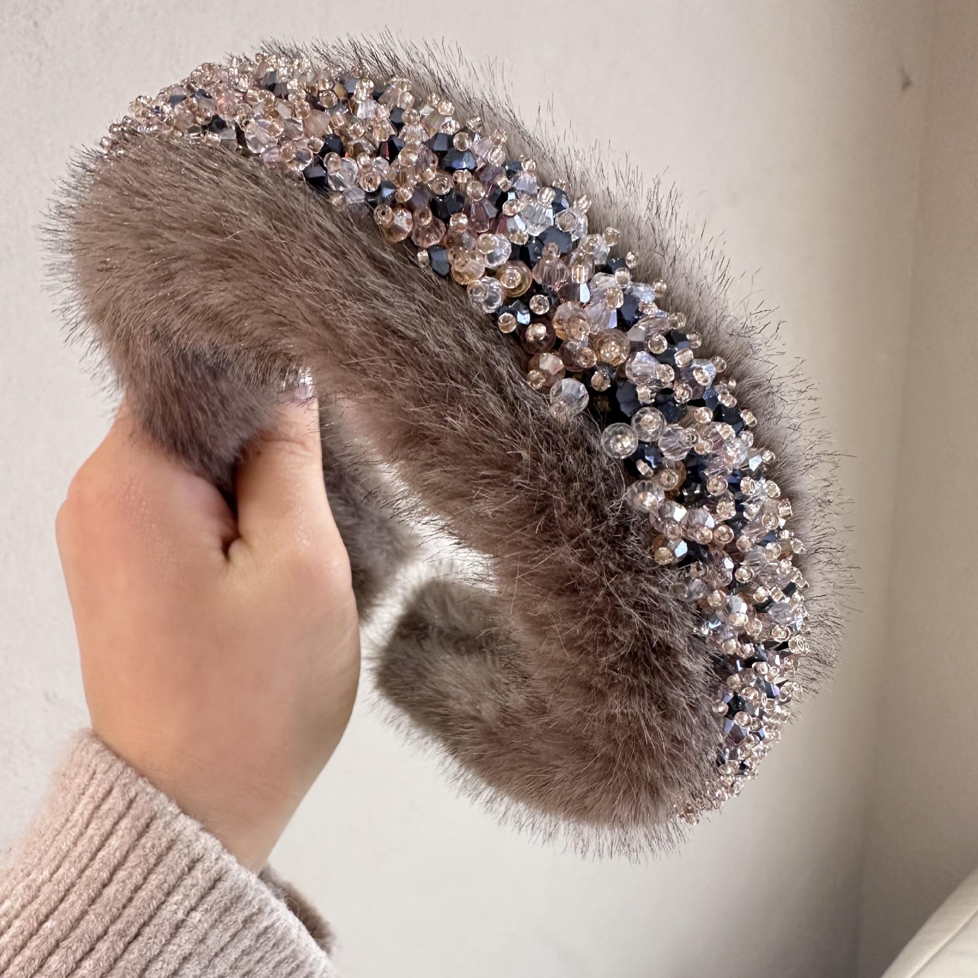 

Черный Кофе Меховые Повязки на Голову для Женщин Девочек Уникальная Широкая Мягкая Повязка для Волос Теплый Пушистый Обруч для Волос Аксессуары для Волос