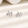 1pcs Cute Trendy Copper Color Stainless Steel Zircon Star Clip Earrings for Women Charm Earcuff Fake Piercing Korea Zircon Gift